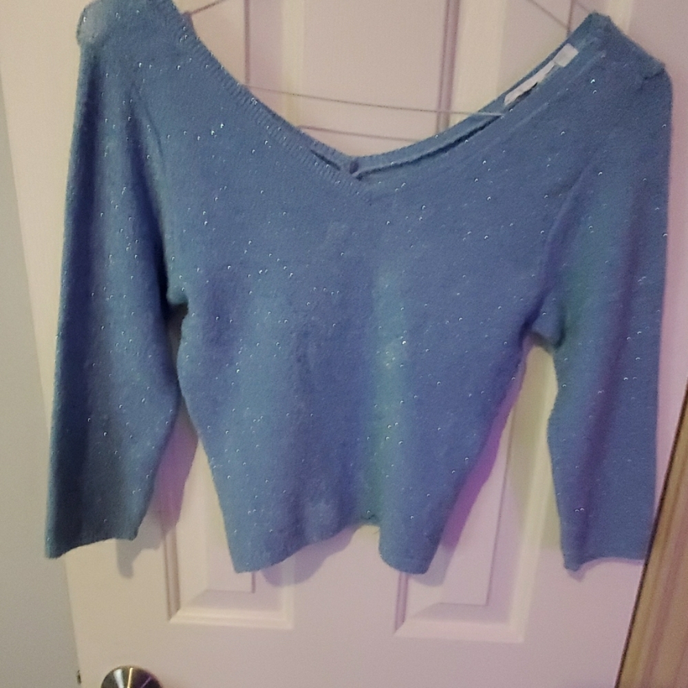 Vintage micro suede crop sweater
